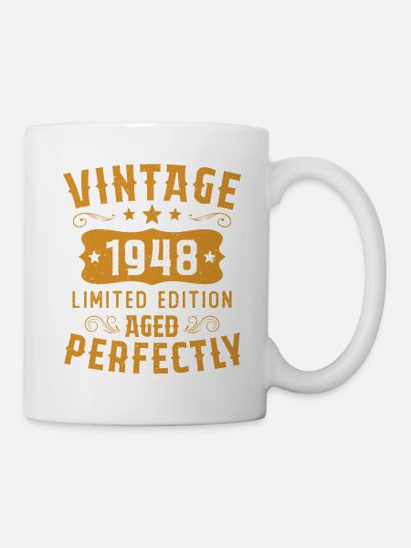 Vintage 1948 Limited Edition Aged Perfectly - Mug blanc - blanc