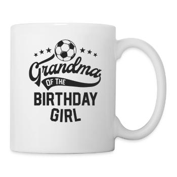 Grand-mère de la fête sur le thème du football de la fille d’anniversaire - Mug blanc - blanc - Droite
