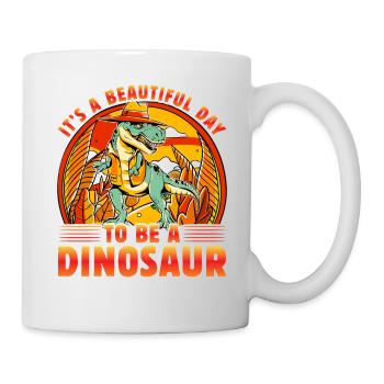 C’est une belle journée pour être un dinosaure - Mug blanc - blanc - Droite