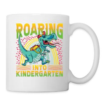 Roaring into Kindergarten - Tasse - Weiß - Rechts