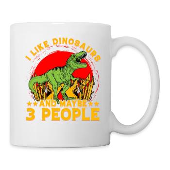 I like Dinosaurs and maybe 3 People - Mug - white - Right