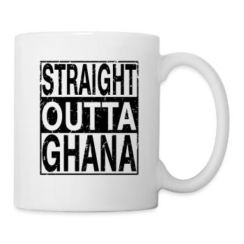 Ghana Straight outta Ghana - Tasse - Weiß - Rechts