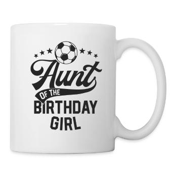 Aunt Of The Birthday Girl Soccer Themed Party - Mug - white - Right