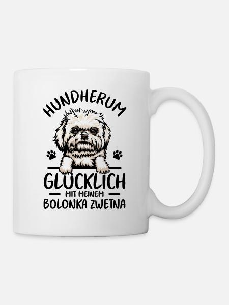 Hund Glücklich mit meinem Bolonka Zwetna - Tasse - Weiß