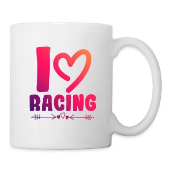 Ich liebe Rennen - Tasse - Weiß - Rechts