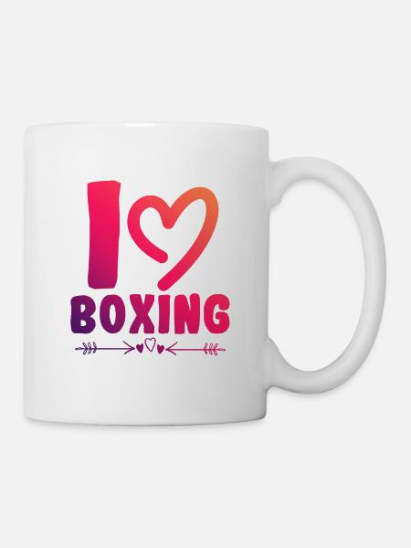 Ich liebe Boxen - Tasse - Weiß
