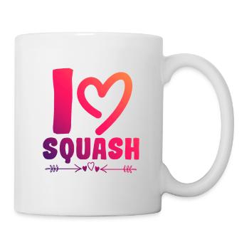 Ich liebe Squash - Tasse - Weiß - Rechts
