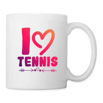 Ich liebe Tennis - Tasse - Weiß - Rechts