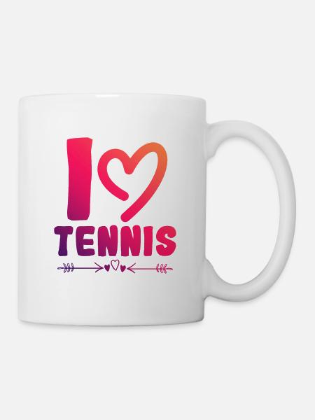 Ich liebe Tennis - Tasse - Weiß