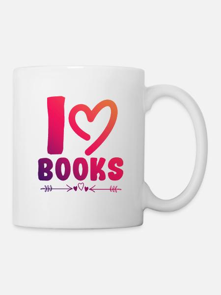 Ich liebe Bücher - Tasse - Weiß