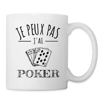 je peux pas j’ai poker humour jeu de cartes - Mug blanc - blanc - Droite