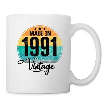 Vintage Made in 1991 Geburtsjahr 1991 Geburtstag - Tasse - Weiß - Rechts