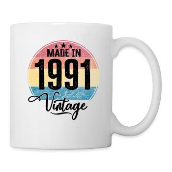 Vintage Made in 1991 Geburtsjahr 1991 Geburtstag - Tasse - Weiß - Rechts