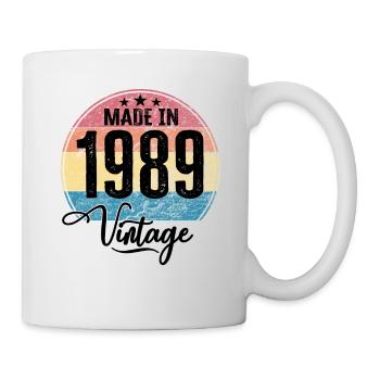 Vintage Made in 1989 Geburtsjahr 1989 Geburtstag - Tasse - Weiß - Rechts