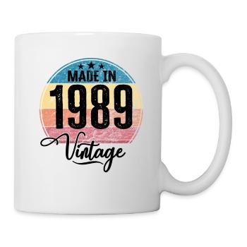 Vintage Made in 1989 Geburtsjahr 1989 Geburtstag - Tasse - Weiß - Rechts