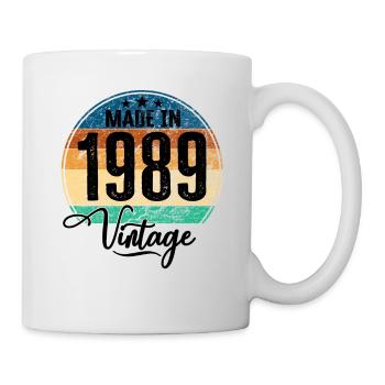 Vintage Made in 1989 Geburtsjahr 1989 Geburtstag - Tasse - Weiß - Rechts