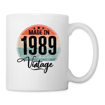 Vintage Made in 1989 Geburtsjahr 1989 Geburtstag - Tasse - Weiß - Rechts