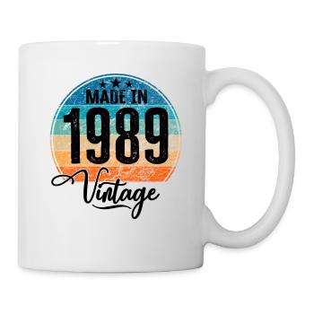 Vintage Made in 1989 Geburtsjahr 1989 Geburtstag - Tasse - Weiß - Rechts