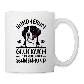 Hund Glücklich mit meinem Berner Sennenhund - Tasse - Weiß - Rechts