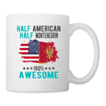 Half American Half Montenegrin - Mug - white - Right