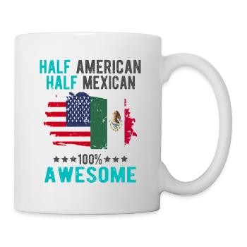 Moitié américain moitié mexicain - Mug blanc - blanc - Droite