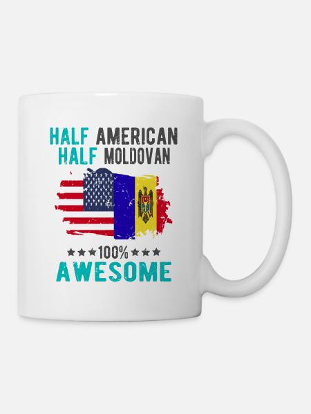 Halb Amerikaner Halb Moldawier - Tasse - Weiß