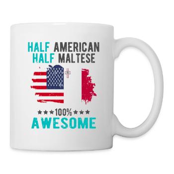 Halb Amerikaner Halb Mateser - Tasse - Weiß - Rechts