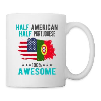 Halb Amerikaner Halb Portugiese - Tasse - Weiß - Rechts