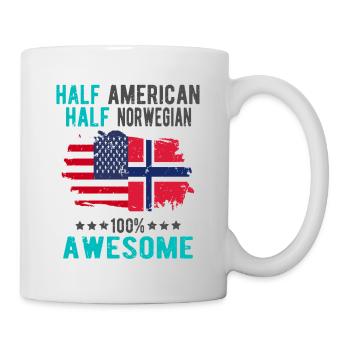 Half American Half Norwegian - Mug - white - Right
