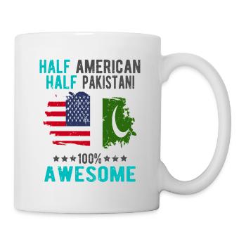 Halb Amerikaner Halb Pakistaner - Tasse - Weiß - Rechts