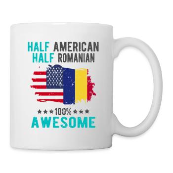 Half American Half Romanian - Mug - white - Right