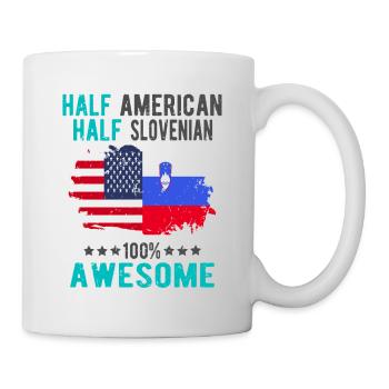 Halb Amerikaner Halb Slowenier - Tasse - Weiß - Rechts