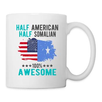 Halb Amerikaner Halb Somalier - Tasse - Weiß - Rechts