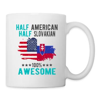 Halb Amerikaner Halb Slowake - Tasse - Weiß - Rechts