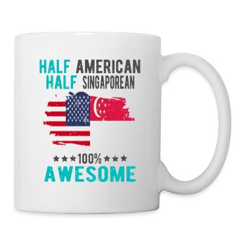 Moitié américain moitié singapourien - Mug blanc - blanc - Droite