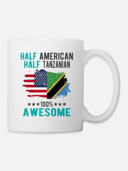 Moitié américain moitié tanzanien - Mug blanc - blanc