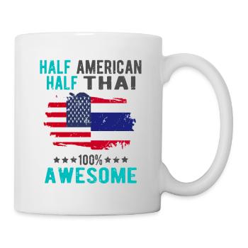 Half American Half Thai - Mug - white - Right