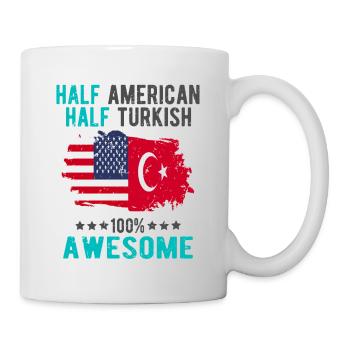 Halb Amerikaner Halb Türke - Tasse - Weiß - Rechts