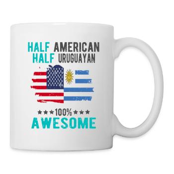 Halb Amerikaner Halb Uruguayer - Tasse - Weiß - Rechts
