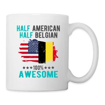 Half American Half Belgian - Mug - white - Right
