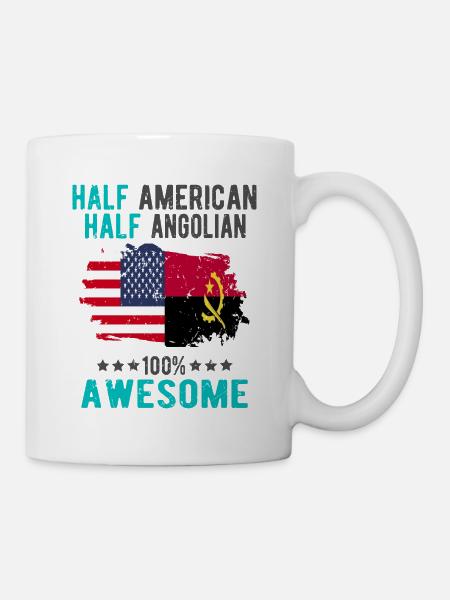 Moitié américain moitié angolais - Mug blanc - blanc