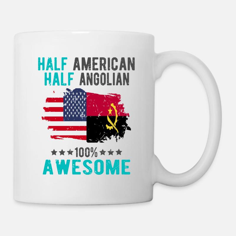 Moitié américain moitié angolais - Mug blanc - blanc