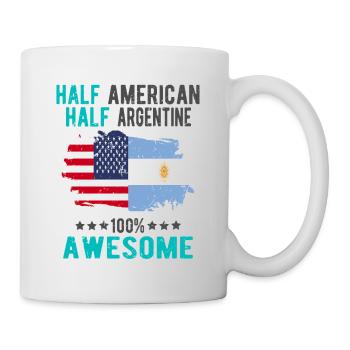 Halb Amerikaner Halb Argentiner - Tasse - Weiß - Rechts