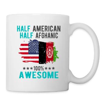 Mi-Américain, mi-Afghan - Mug blanc - blanc - Droite