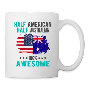 Halb Amerikaner Halb Australier - Tasse - Weiß - Rechts