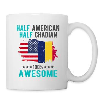 Half American, half Chader - Mug - white - Right