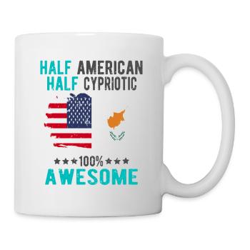 Halb Amerikaner Halb Zyprer - Tasse - Weiß - Rechts