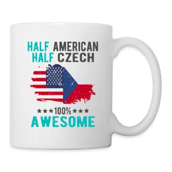 Halb Amerikaner Halb Tscheche - Tasse - Weiß - Rechts