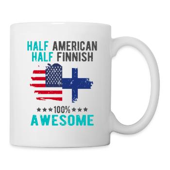 Half American Half Finnish - Mug - white - Right