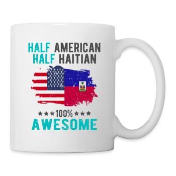 Moitié américain moitié haïtien - Mug blanc - blanc - Droite